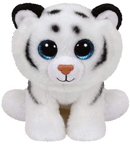 TY BEANIE BOOS PLUSH - TUNDRA WHITE TIGER SMALL 6"