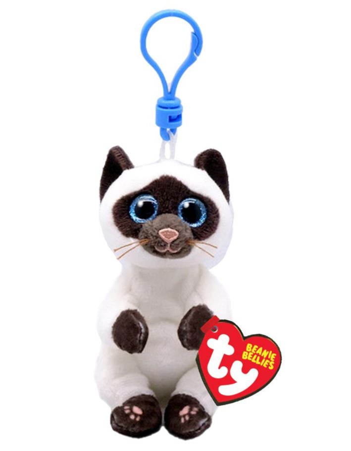 TY BEANIE BELLIES - MISO THE SIAMESE CAT KEYCHAIN 5"