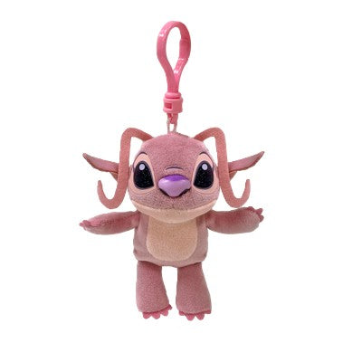 TY DISNEY STITCH FLOPPY - PINK ALIEN ANGEL KEYCHAIN 5"