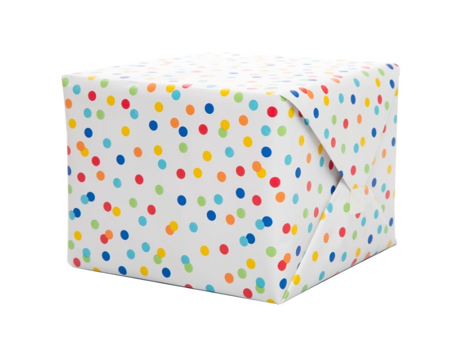 GIFT WRAPPING PAPER - RAINBOW DOTS