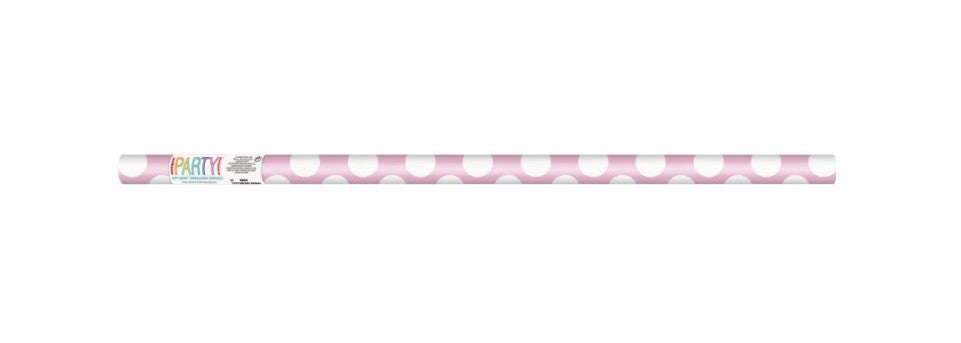 GIFT WRAPPING PAPER - PINK WITH WHITE POLKA DOTS