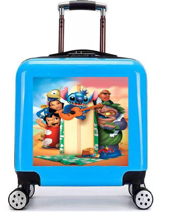 DELUXE STITCH SUITCASE WITH FRIENDS YELLOW WITH LOCK 18" (46 CM)