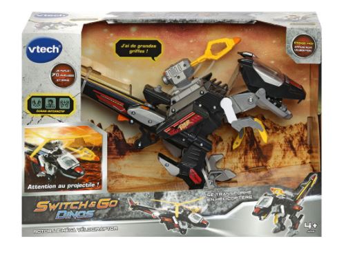 VTECH - SWITCH & GO DINOS ROTOR, LE MÉGA VÉLOCIRAPTOR (HÉLICO DE COMBAT)