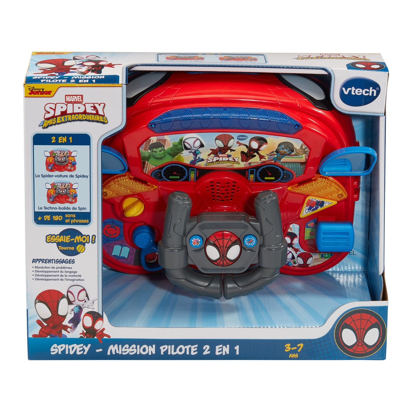VTECH - SPIDEY ET SES AMIS EXTRAORDINAIRES - MISSION PILOTE 2 EN 1 (VOLANT)