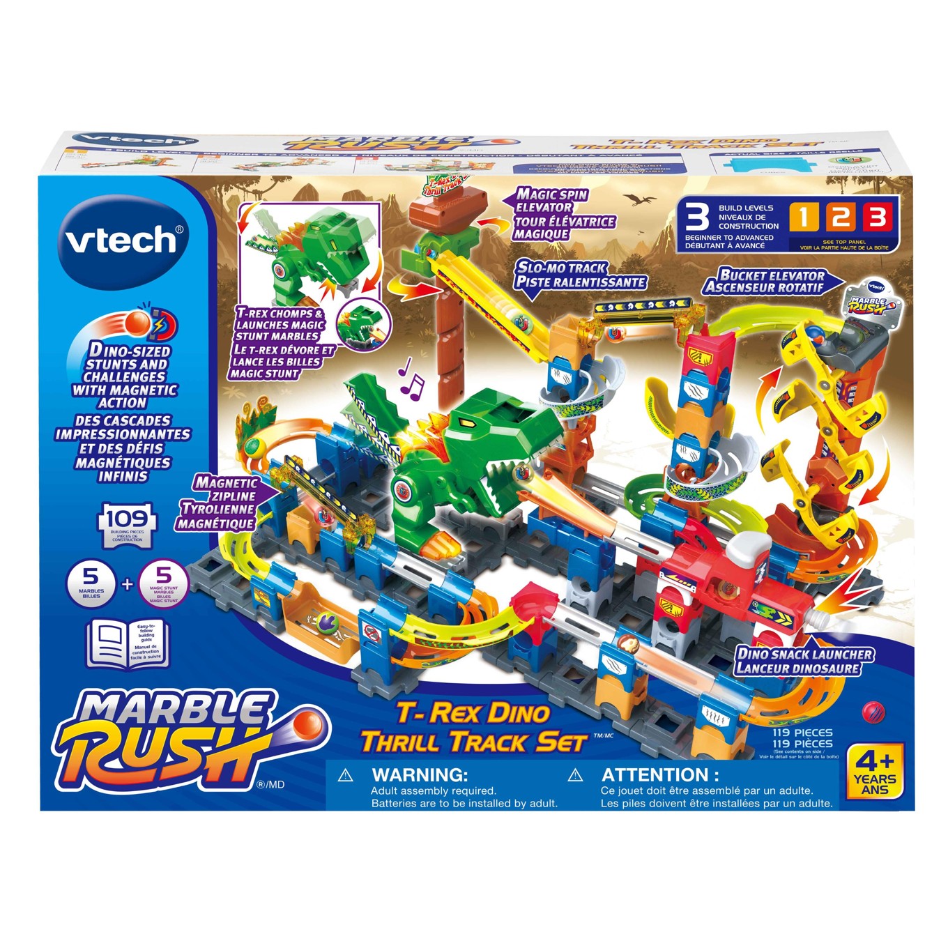 VTECH - ENSEMBLE DE MARBLE RUSH T-REX DINO