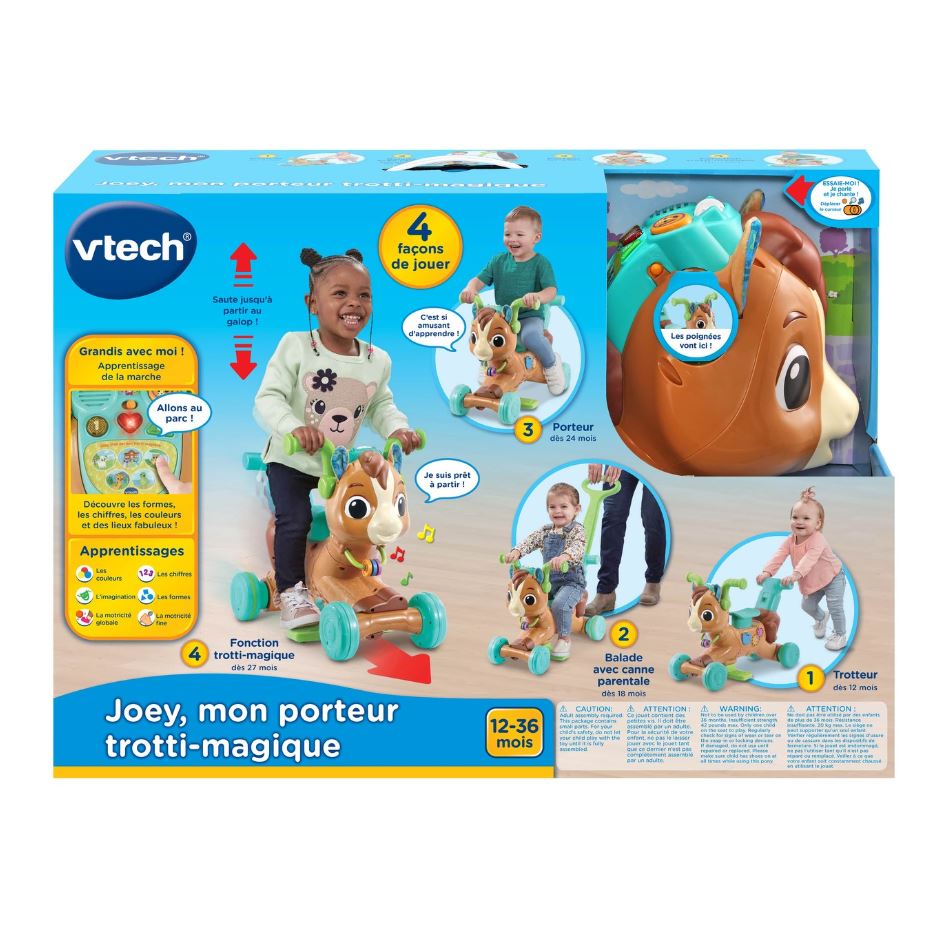 VTECH - JOEY MON PORTEUR TROTTI-MAGIQUE (5 EN 1)