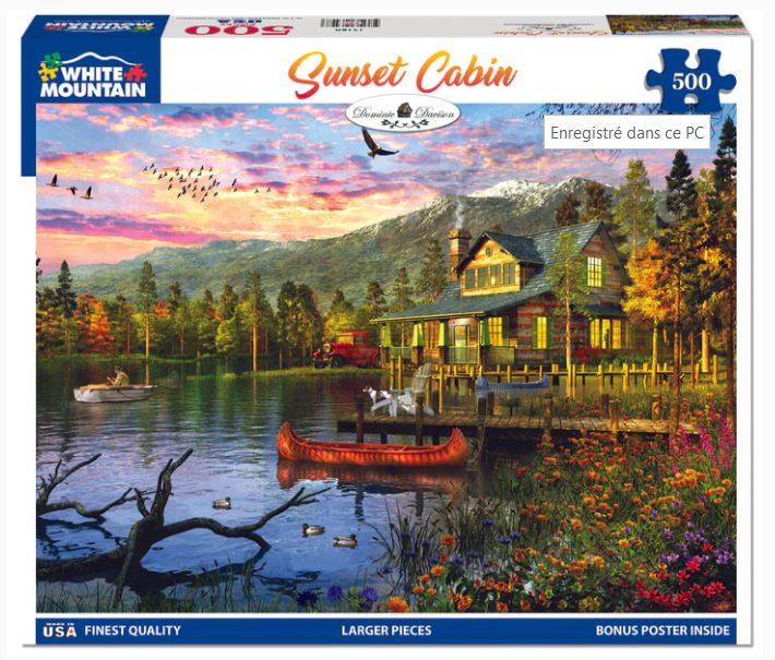 WHITE MOUNTAIN CASSE-TÊTE 500 PIÈCES (LARGES PIÈCES) - MAISON AU COUCHER DE SOLEIL #1416PZ